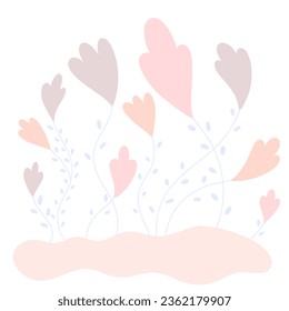 Vector background with flowers in delicate light colors. Illustration for your design of packaging, cards, invitation and other.