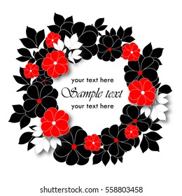 Vector background with flowers for design. Wedding card or invitation with abstract floral background. Abstract greeting card.