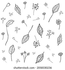 Vector background with flowers doodle illustration. Vector illustration. Seamless pattern.