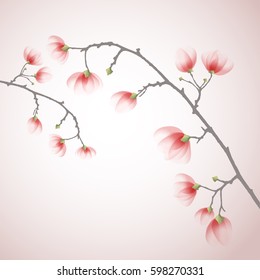 Vector background with flowers. EPS 10. 