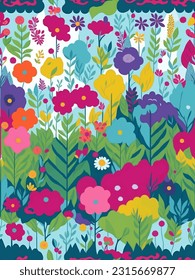 Vector background with flowers. Flat design spring banner, pattern. Vector cute poster background template with beautiful floral elements. EPS 10