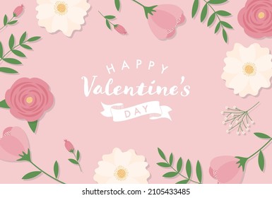 Vektorhintergrund mit Blumen und Blättern für Banner, Karten, Flyer, Wallpaper in den sozialen Medien usw.