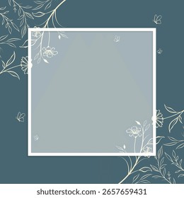 Fondo de Vector con flores y hojas para Anuncios, tarjetas, volantes, Fondos de pantalla de redes sociales, invitación de boda
