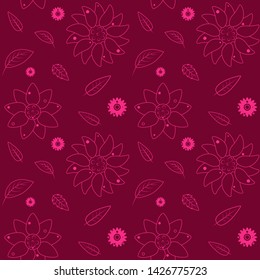 Vector background with flowers. Seamless pattern