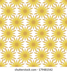 vector background with flowers, seamless pattern with yellow elements, floral geometric design, vector illustration