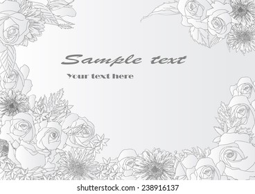 vector background flowers stripes,Greeting card with roses, watercolor, can be used as invitation card for wedding, birthday and other holiday and summer background. Vector illustration.