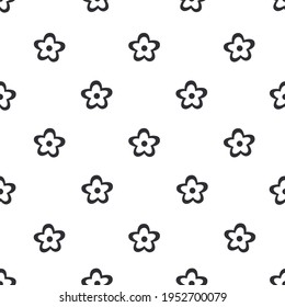 Vector background with Flowers. Wrapping paper. Seamless floral pattern. Nature background. Vector background for packaging, printing, wallpaper, fabrics, papers. Flowers backdrop. Hand-drawn flowers.