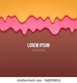 Vector background with flowing cream or glaze