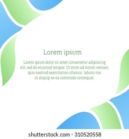 Vector background for flyer, blank, card, banner, invitation, brochure cover design template.  Blue and green abstract background.