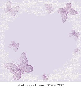 Vector background. Flying butterfly.