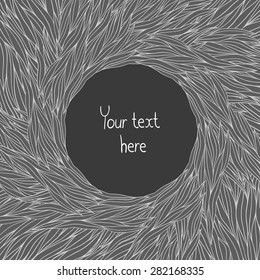 Vector background with foliage motif and central circle space for your text