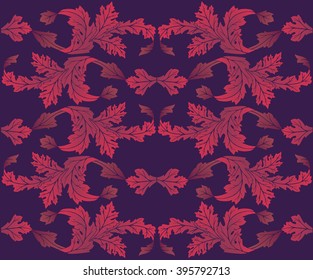 Vector background with foliage in shades of purple.