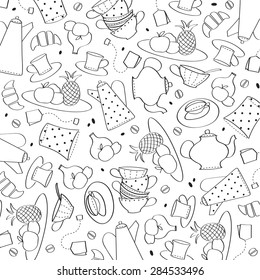 Vector background. Food. Dishes