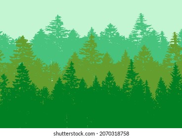 Vector background with forest. Vector illustration with trees.