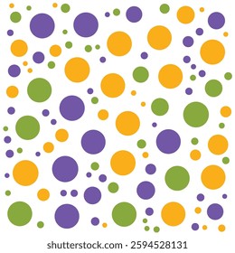 The vector background is in the form of  a circle with a random diameter with purple, yellow, and green colors.