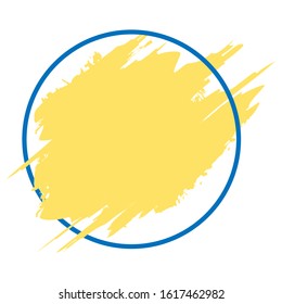 Vector background in the form of paint strokes and a circle outline isolated on a white background. Template for text or pictures, for business, advertising, booklets, leaflets.