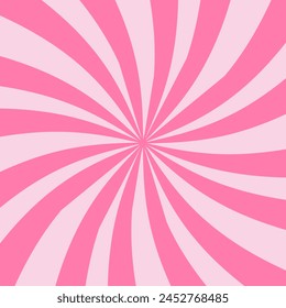Vector background in the form of a pink spiral. Pink whirlwind. Pink candy pattern. Psychedelic drawing.