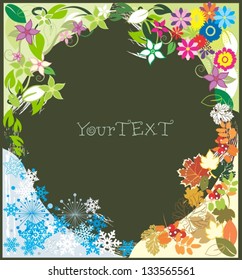 Vector  background - Four seasons - spring, summer, autumn, winter