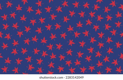 Vector background of four-way continuous seamless maple leaf pattern
