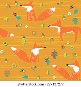 vector  background with foxes