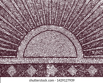 Vector background of fragment of a mosaic floor in a Ravenna church