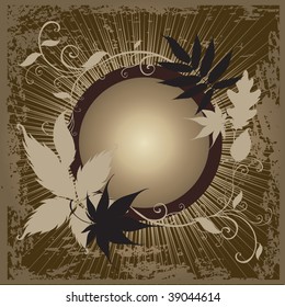 Vector background with frame with Autumn Leafs. Thanksgiving