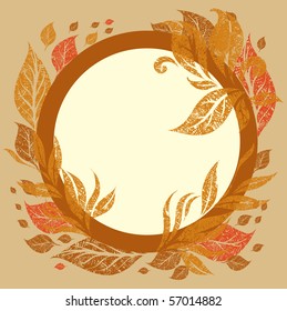 Vector background with frame with Autumn Leafs. Thanksgiving