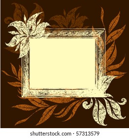 Vector background with frame with Autumn Leaves. Thanksgiving
