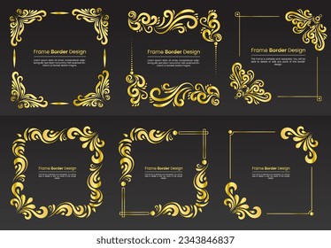 Vector background Frame Border design set