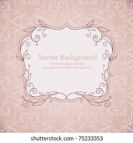 Vector background, frame with floral elements