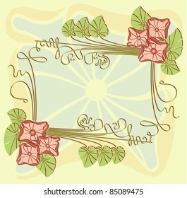 Vector background, frame with floral elements