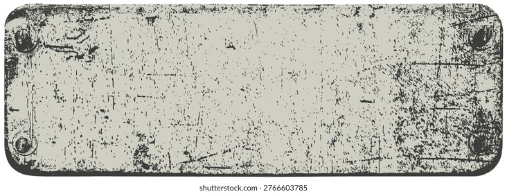 Vector background or frame in a grunge, urban, or steampunk style featuring an iron or copper sign bolted to a wall. Suitable for computer games, street art posters, and banners.