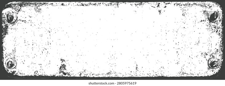 vector background or frame in a grunge, urban, or steampunk style featuring an iron or copper sign bolted to a wall. Suitable for computer games, street art posters, and banners
