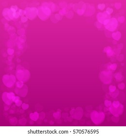 Vector background frame with hearts. Valentines Day Card