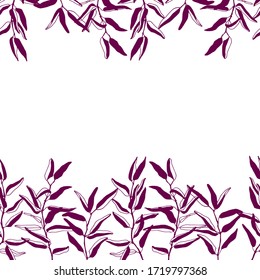 Vector background frame leaf branch card border