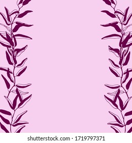 Vector background frame leaf branch card border