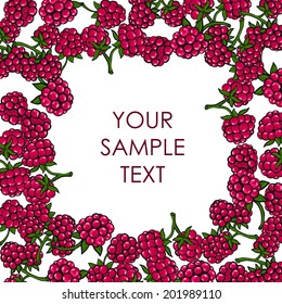 vector background, frame of raspberries and place for your text