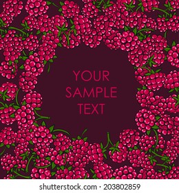 vector background, frame of raspberries and place for your text