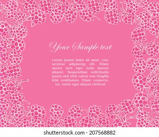 vector background, frame of raspberries and place for your text