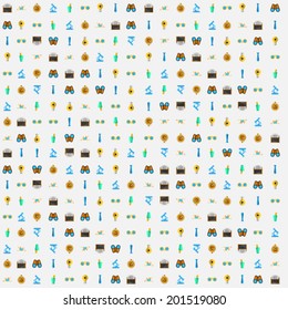 Vector background for freelance and business. Seamless vector pattern with colored small icons for freelance or business on white background.