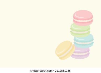 fondo vectorial con macarones franceses para banners, tarjetas, volantes, fondos de pantalla de medios sociales, etc.