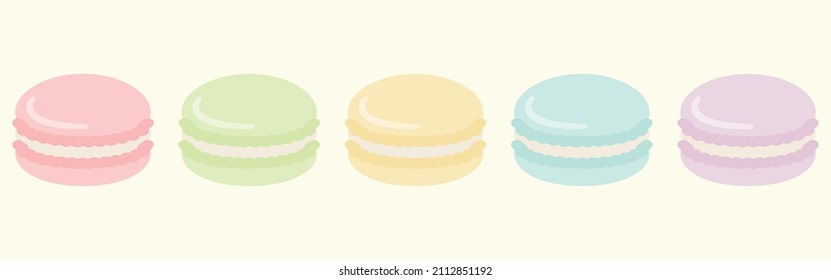 vector background with French macarons for banners, cards, flyers, social media wallpapers, etc.