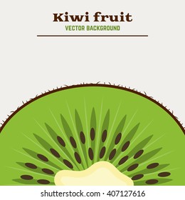 Vector background with fresh green kiwi fruit. Great for design of healthy lifestyle or diet. Vector illustration.