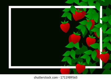 vector background of fruiting strawberry plants
