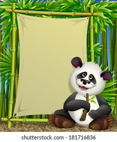 Vector background with funny baby panda