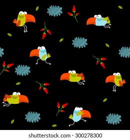 Vector background with funny birds