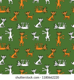 Vector background of funny kittens