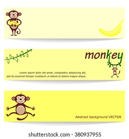 Vector background. Funny monkey.