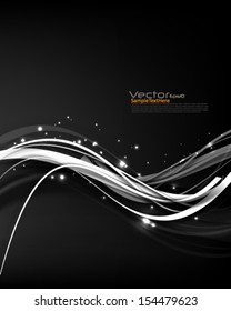Vector Background, Futuristic Wavy Illustration 