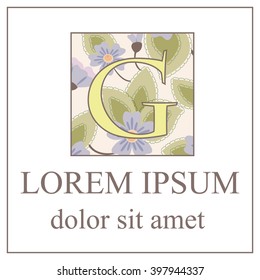 Vector background with G letter vintage